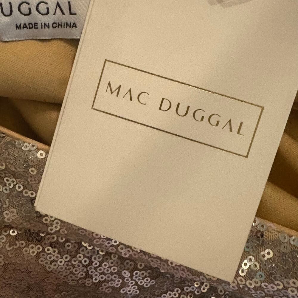 NWT Mac Duggal Silver Sequin One Shoulder Column Gown Cut Out Size 20W - Picture 3 of 6